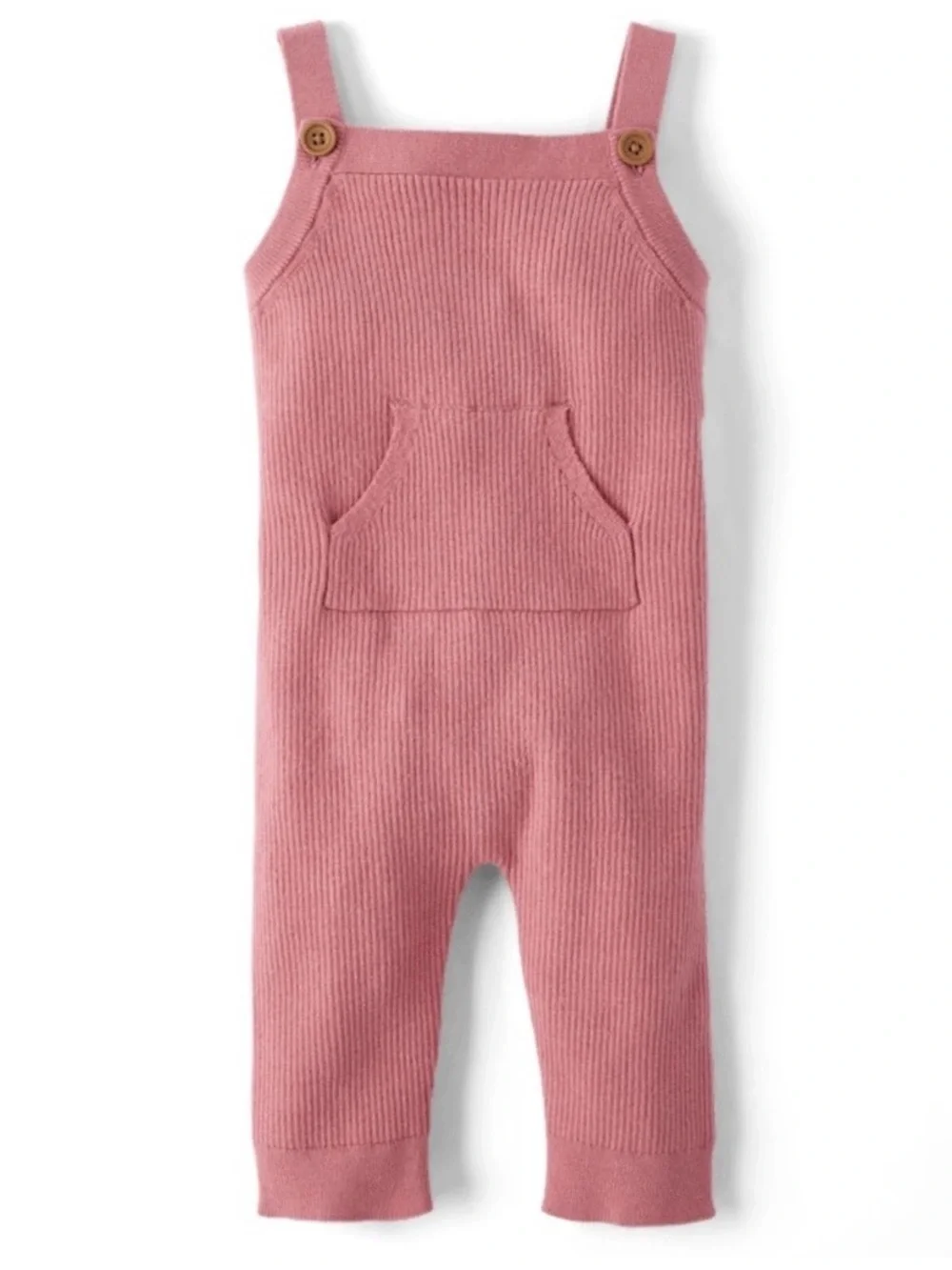 Homegrown by Gymboree Baby Girls Rose Pink Rib Knit Overalls Size 0-3 Months